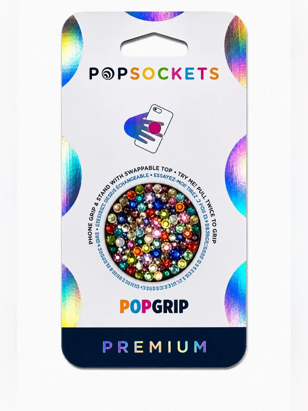 Luxe Crystal Multicolour Diamonds PopSocket Phone Holder Grip New